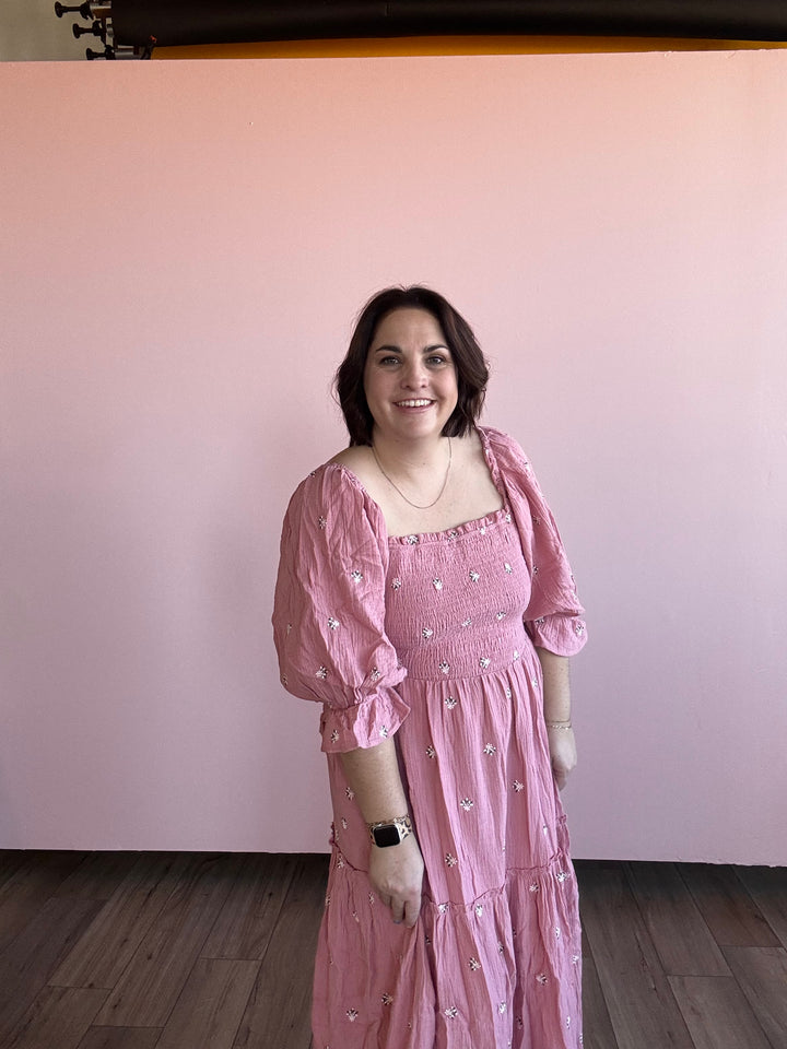 Pink Lady Bell sleeve dress