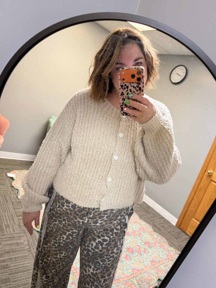 Alpaca fluffy cardigan