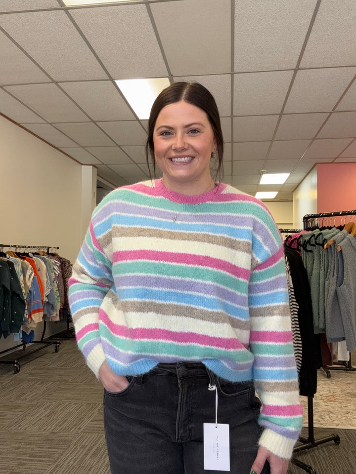 MULTI-STRIPED SWEATER