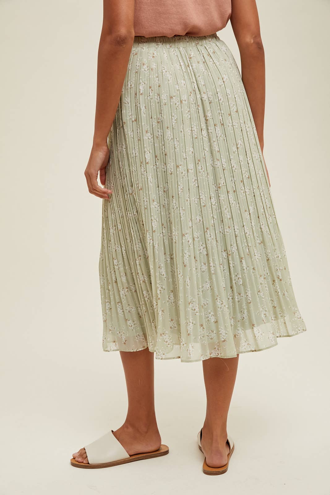 Sage Floral Meadows midi skirt