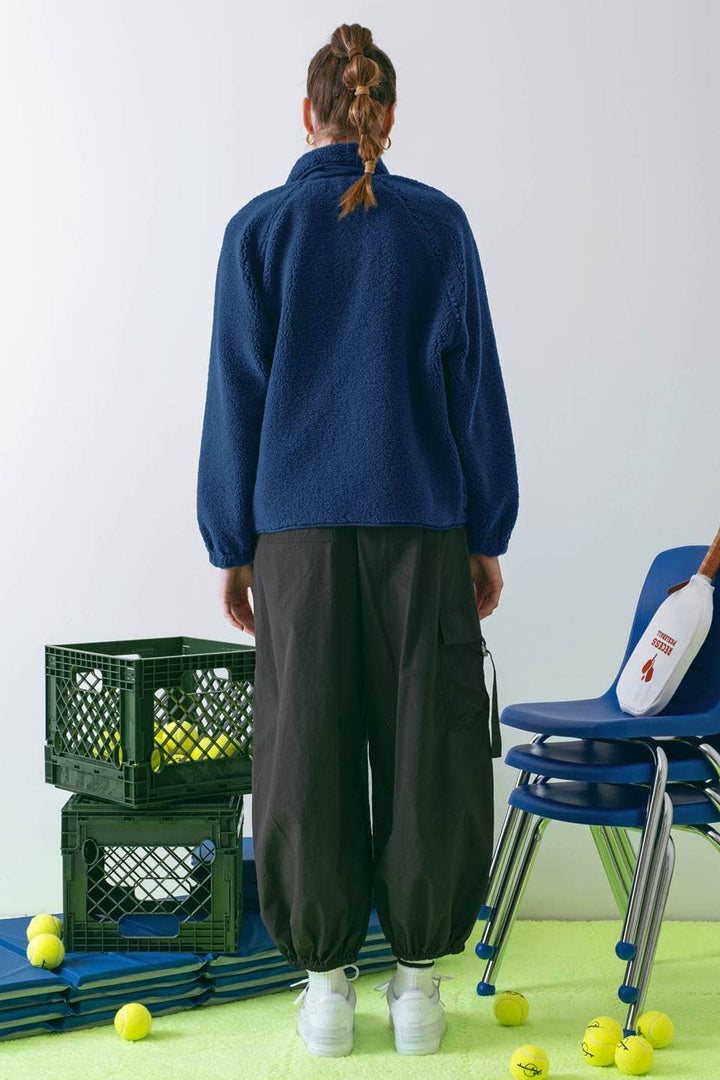 SOLID SNAP BUTTON FLEECE JACKET: HUNTER GREEN