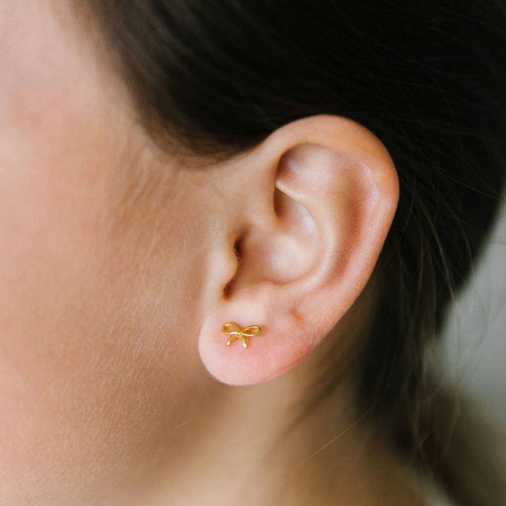 Gold Bow Earring