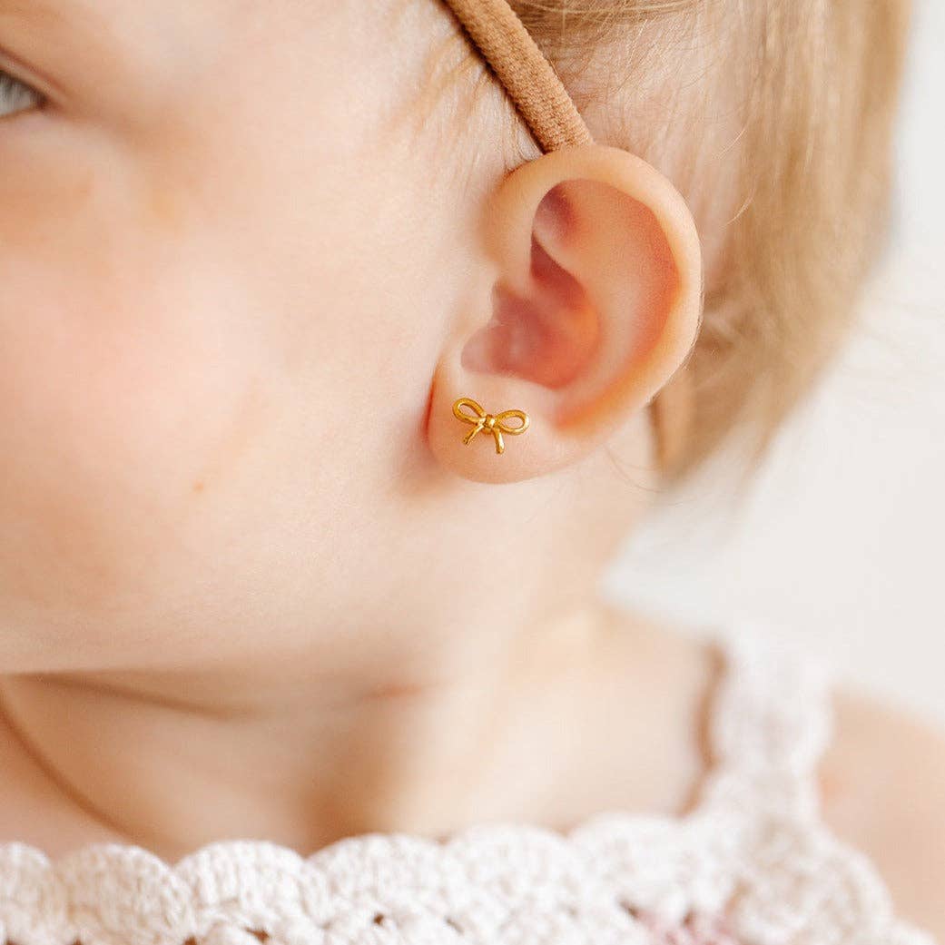 Gold Bow Earring