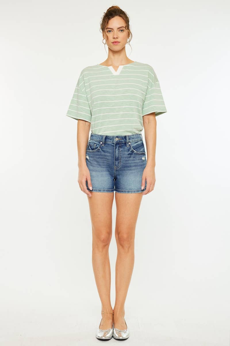 Presley high rise denim mom short