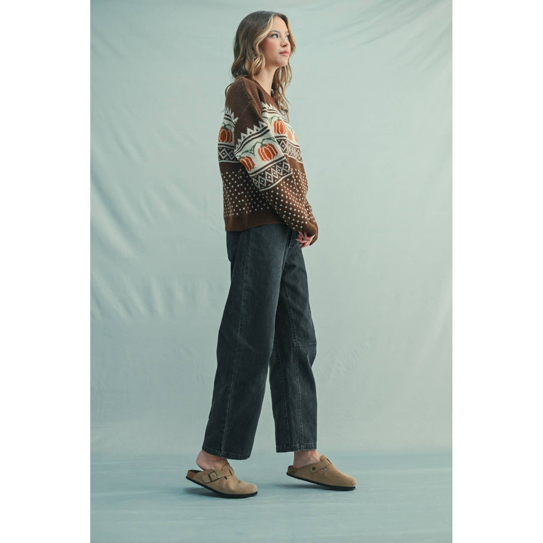 Pumpkin Jacquard sweater
