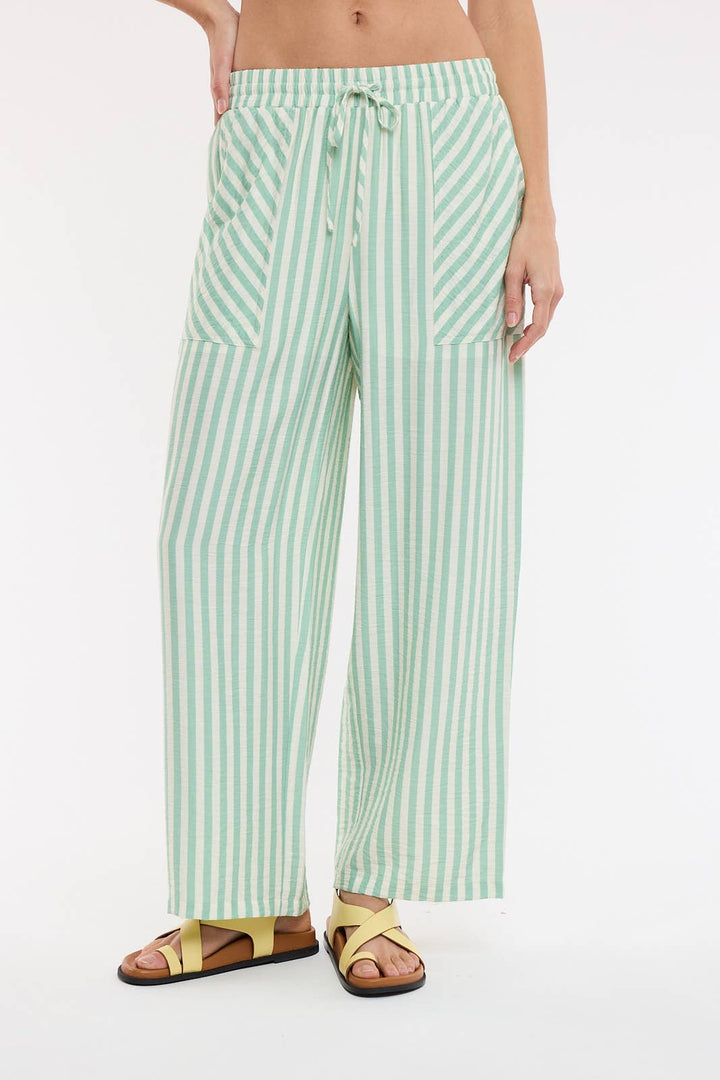 STRIPED PANTS WITH DRAWSTRING