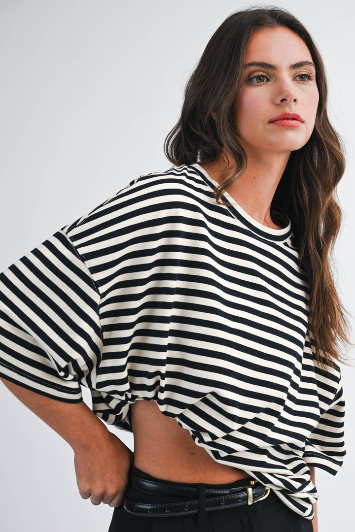 Oversized Stripe Boyfriend Tee