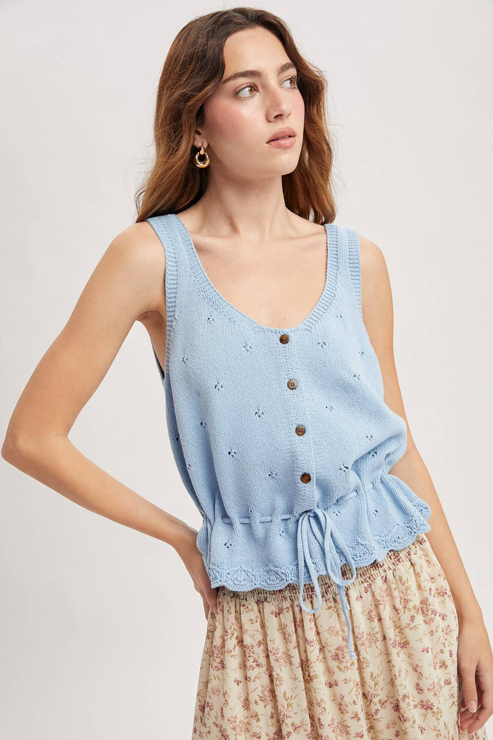 SCALLOP HEM SWEATER TANK TOP