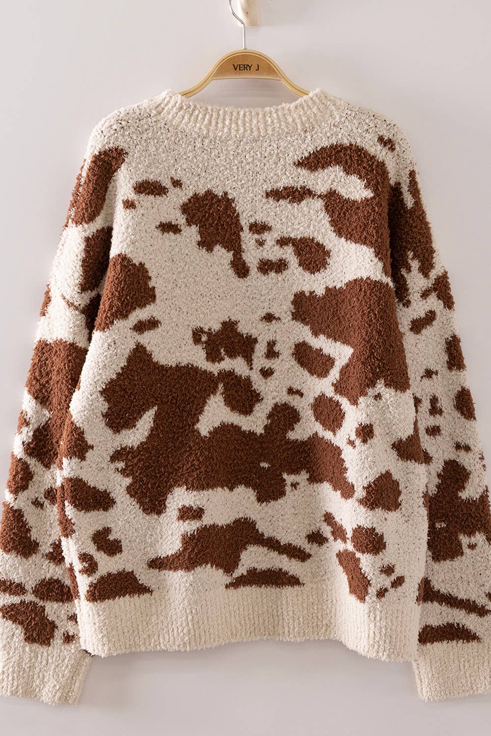 Cow Print Knit Sweater
