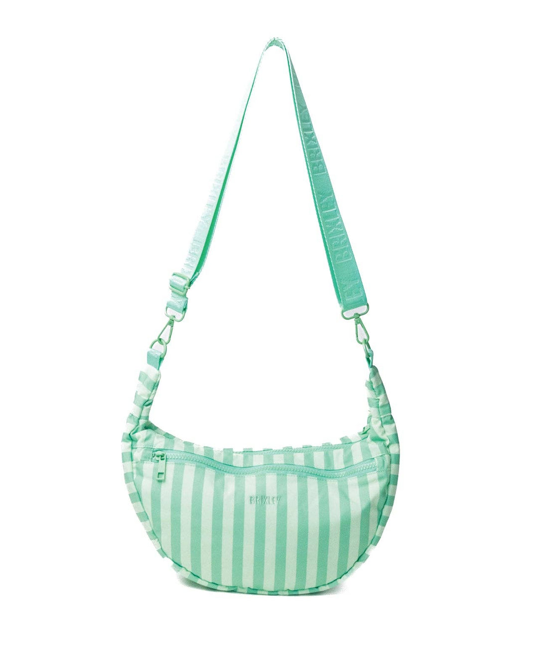 Seafoam Stripe Cresent Bag|Brixley