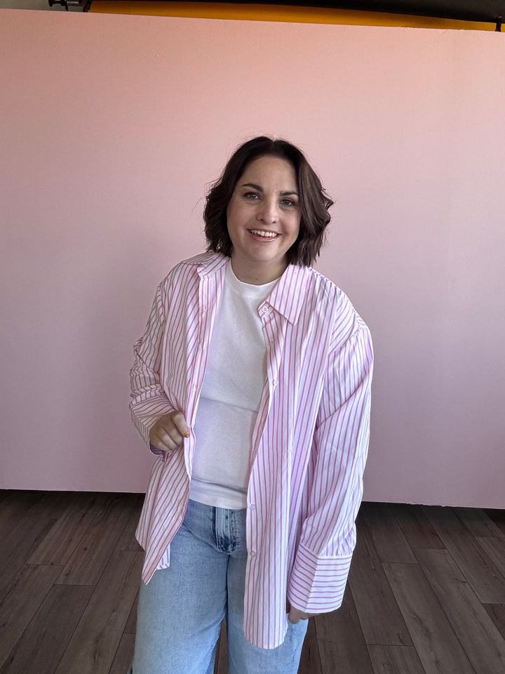 Pink Open Air striped shirt