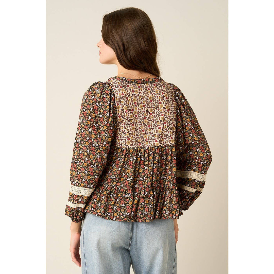 Gracelyn Floral Patchwork Blouse