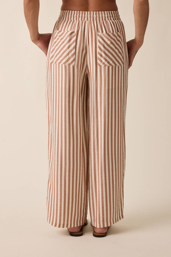 STRIPED PANTS WITH DRAWSTRING