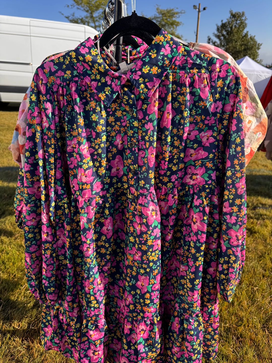 Bright belly floral dress