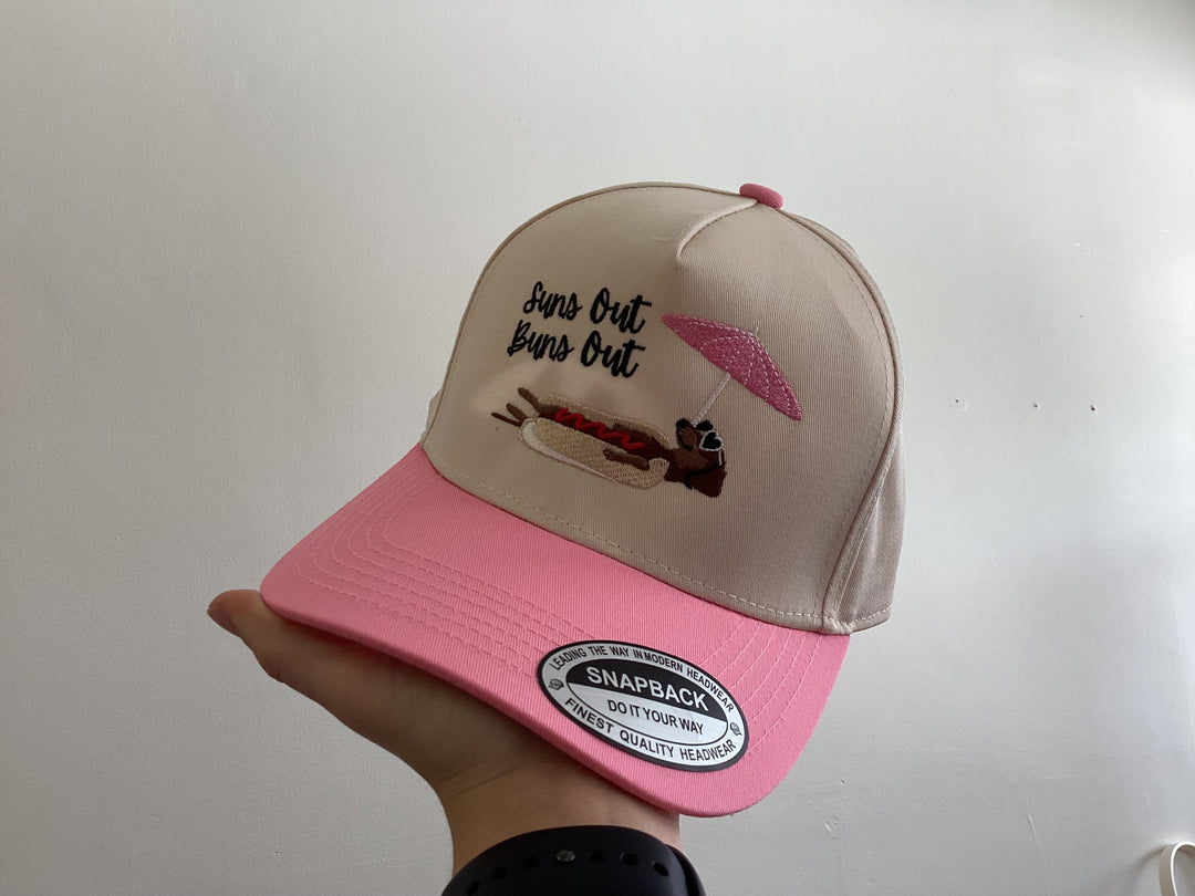 Suns out buns out pink hat