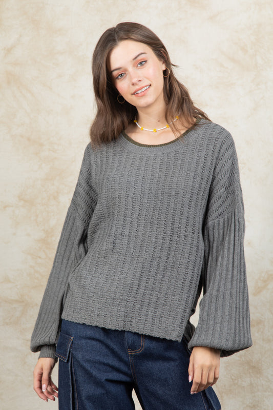 Contrast Color Sweater