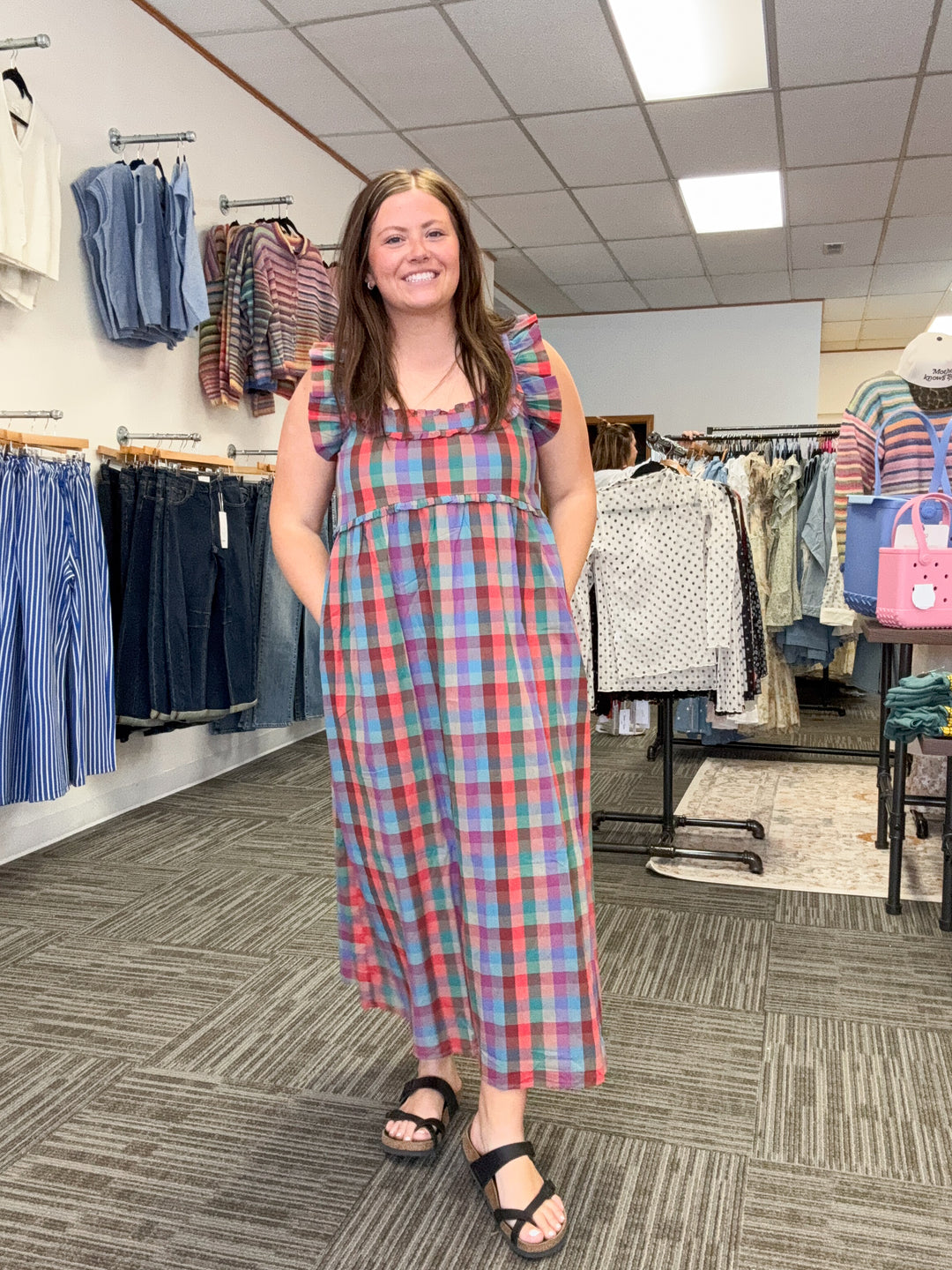 Marth Plaid Maxi dress