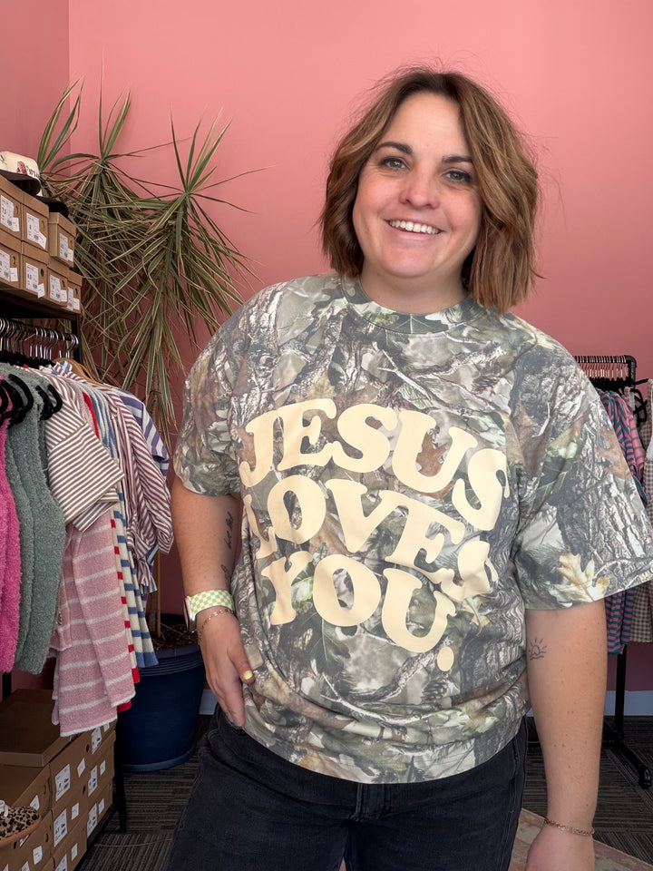 Jesus Loves You camo tee|Onyx Native