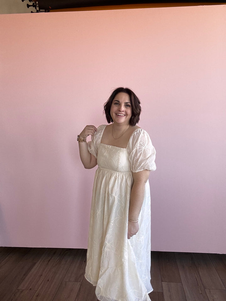 White Lotus Embroidered dress