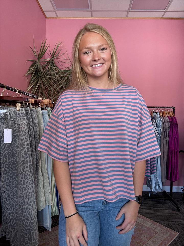Oversized Stripe Boyfriend Tee