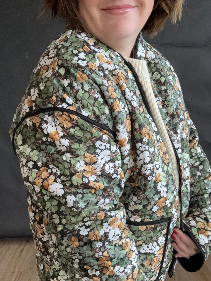 Dark Forest Pine Quilted Puffer