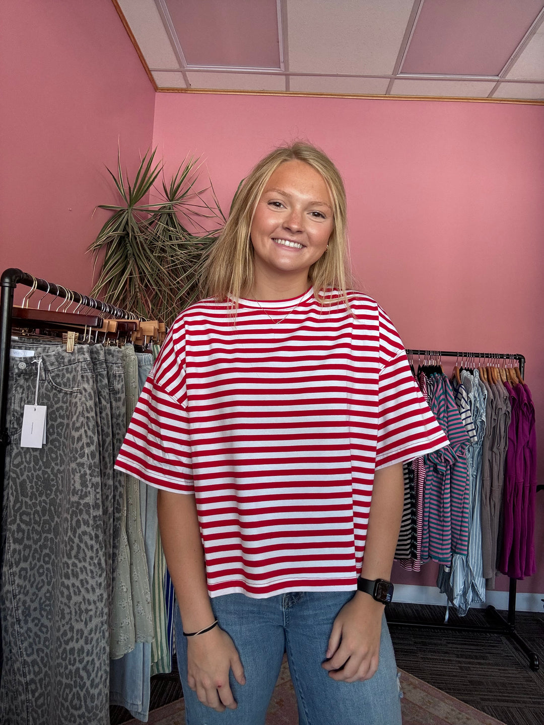 Oversized Stripe Boyfriend Tee