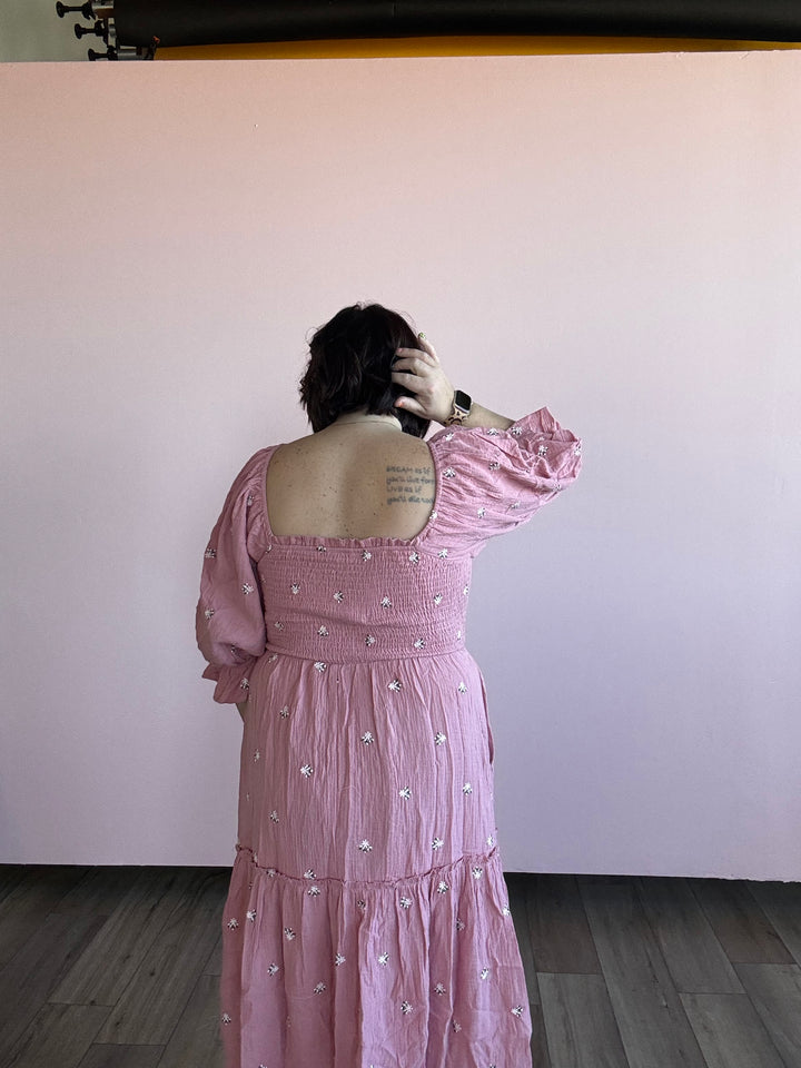 Pink Lady Bell sleeve dress
