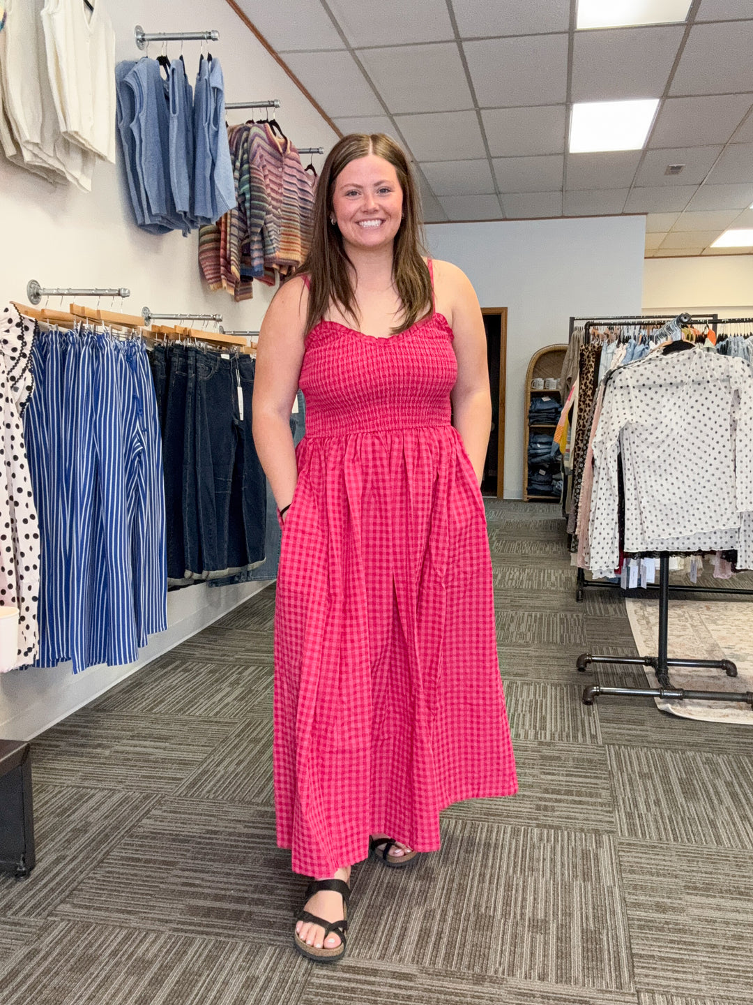 Cherry Gingham Dress