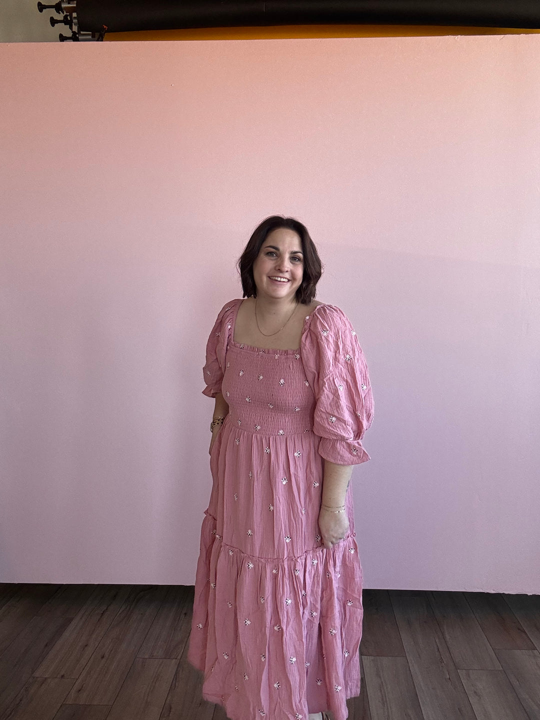 Pink Lady Bell sleeve dress