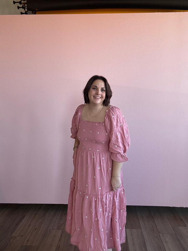 Pink Lady Bell sleeve dress
