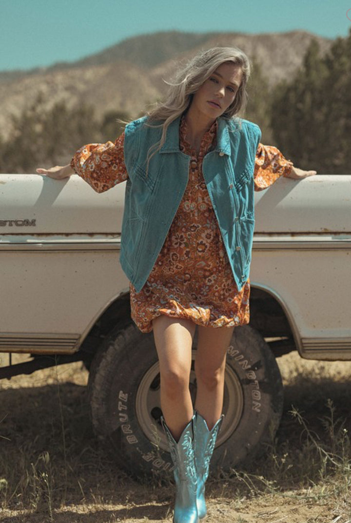 Roaming free denim vest