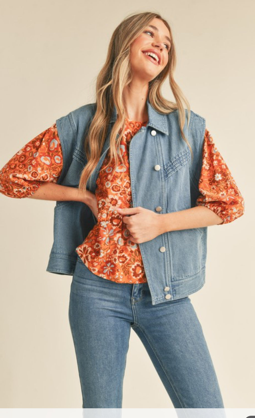 Roaming free denim vest
