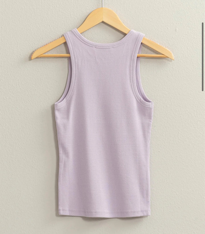Ribbed Round Neck tank top