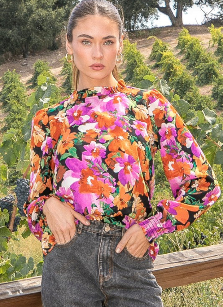 Sophie smock neck floral