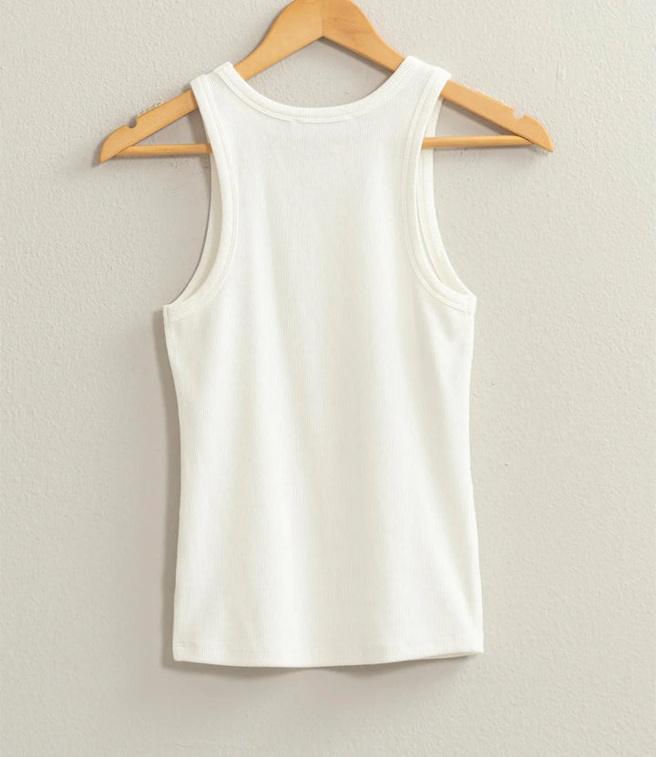 Ribbed Round Neck tank top