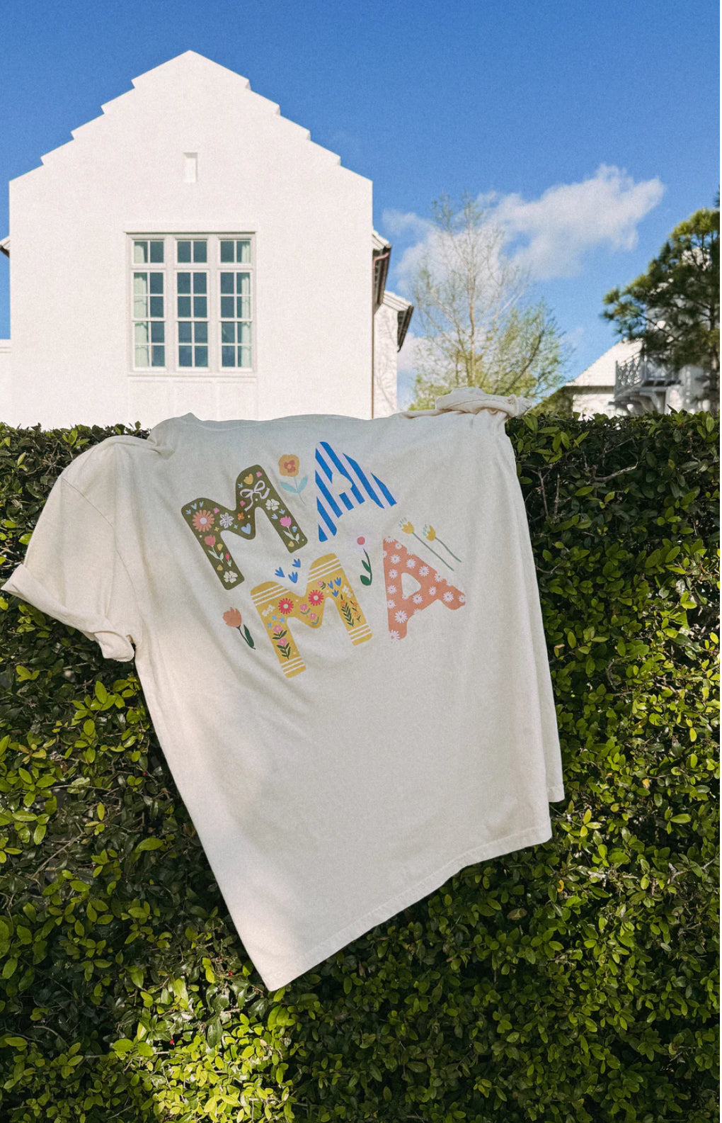 Mama Floral Tee — whimsical floral design on cream Comfort Colors® cotton, perfect playful casual wear for moms by Onyx Native

