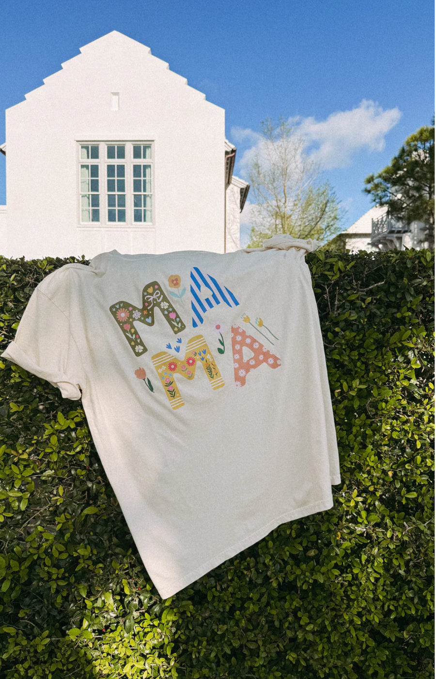 Mama Floral Tee — whimsical floral design on cream Comfort Colors® cotton, perfect playful casual wear for moms by Onyx Native

