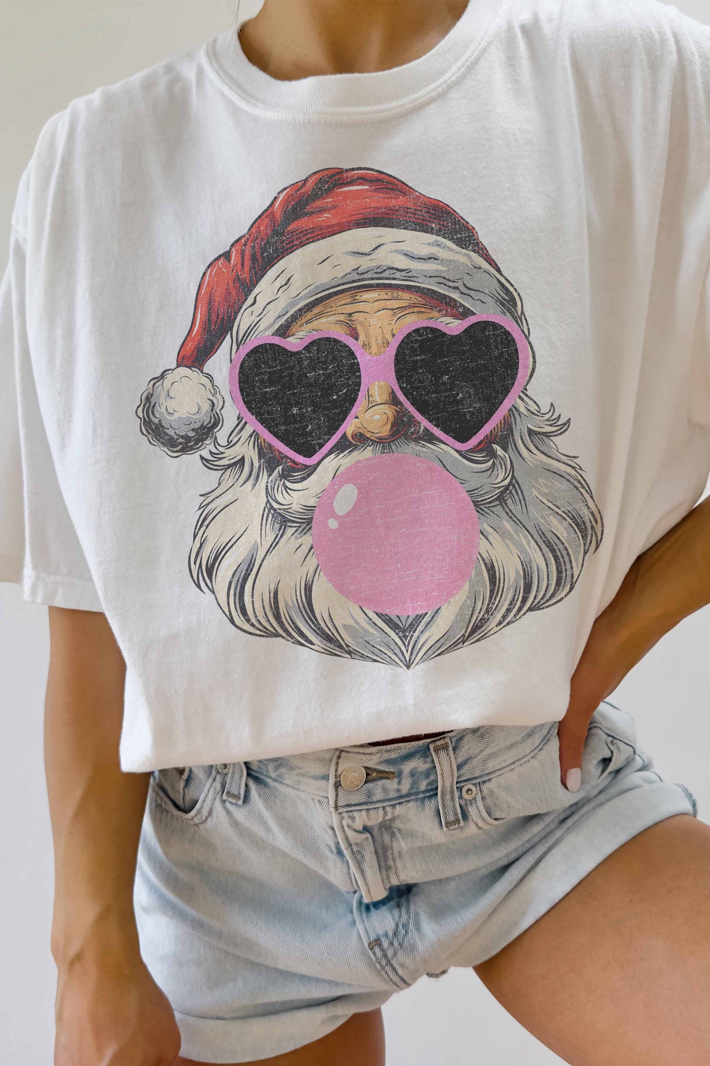 Bubble Gum Santa tee