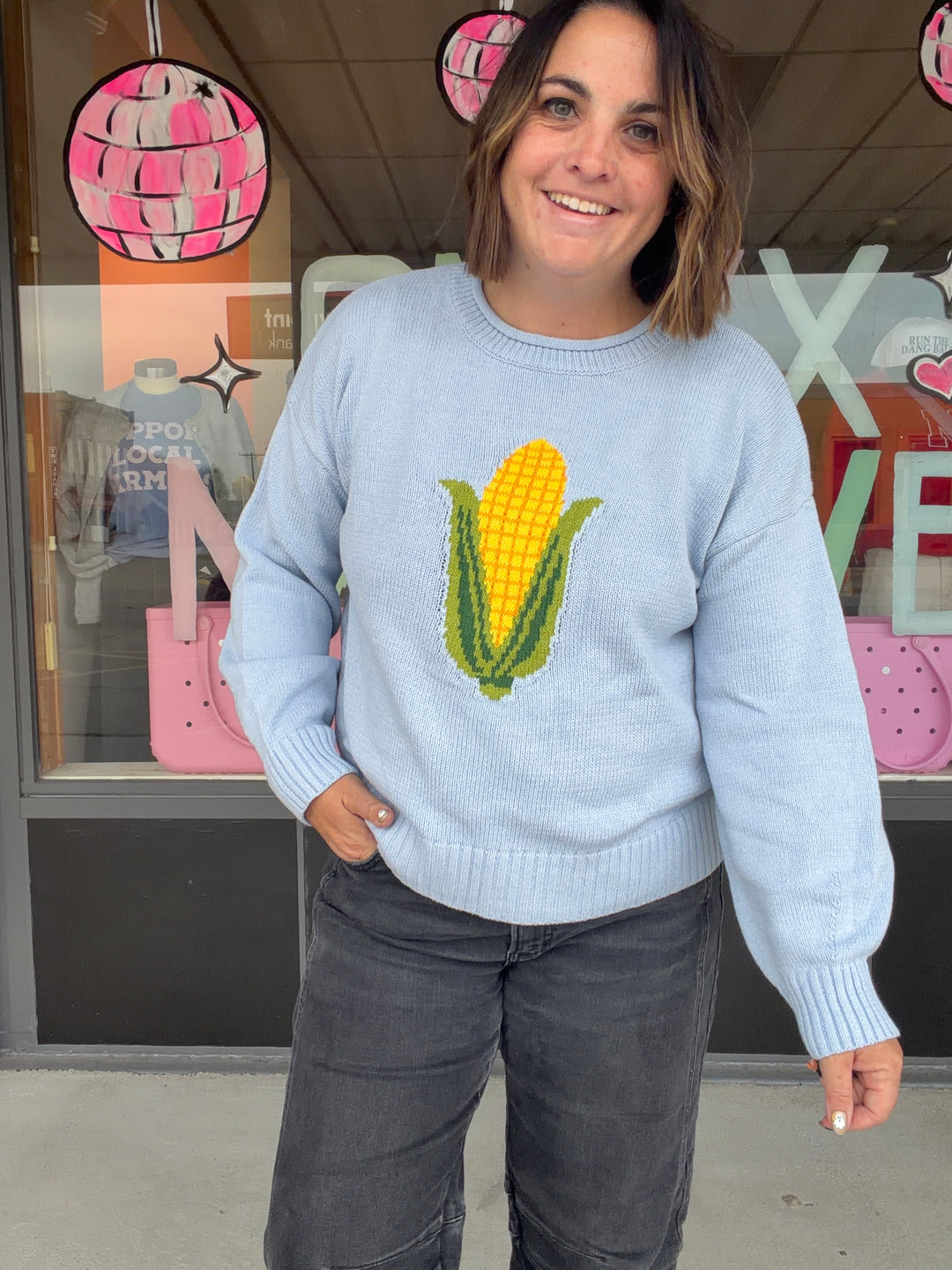 Blue Corn pullover sweater