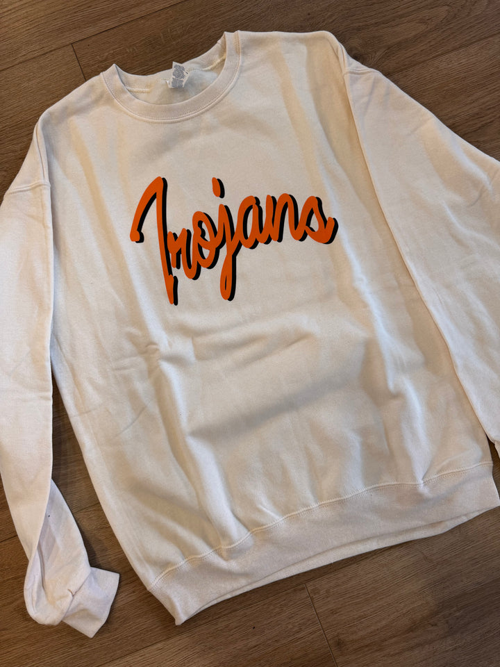Trojans Jumbo Cursive crew