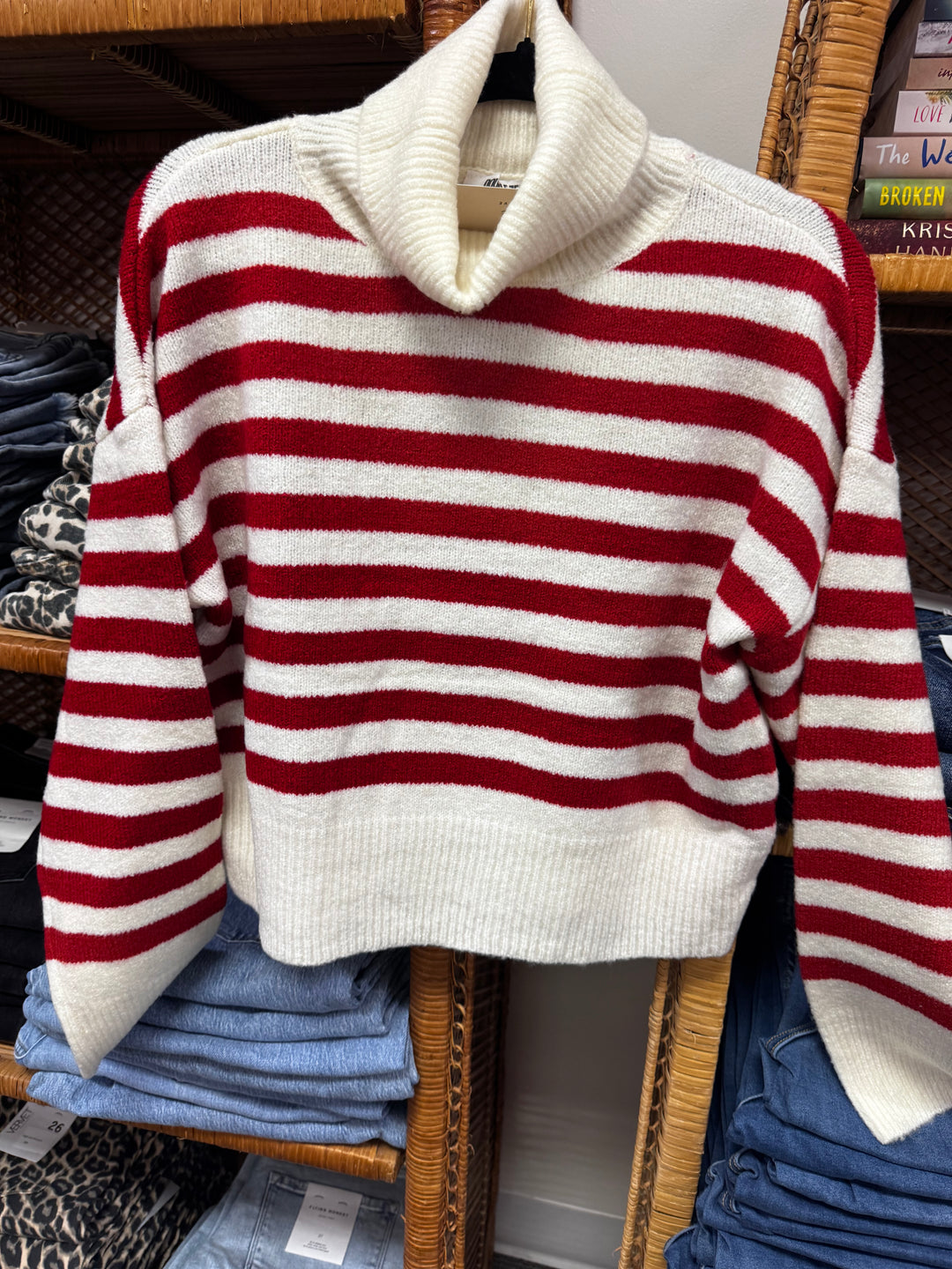 Candy cane turtle neck