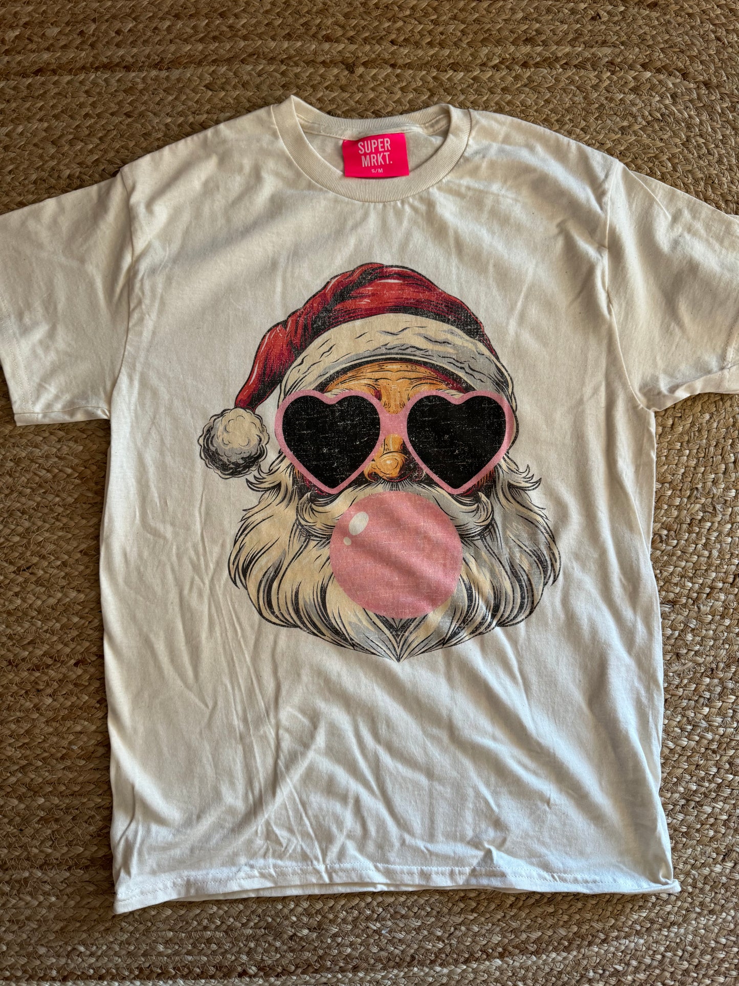 Bubble Gum Santa tee