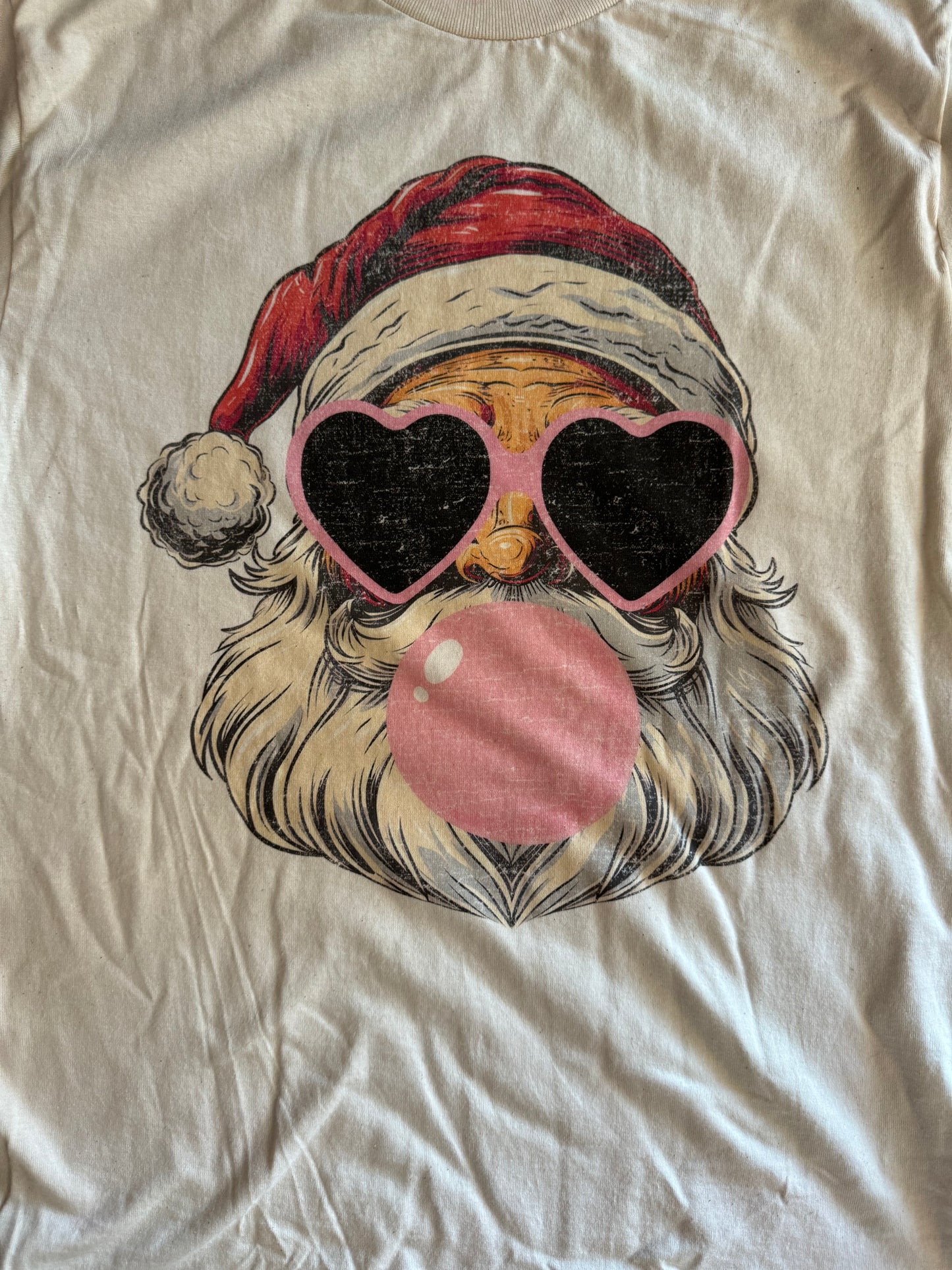 Bubble Gum Santa tee