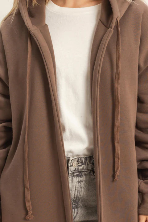Chocolate fleece trench