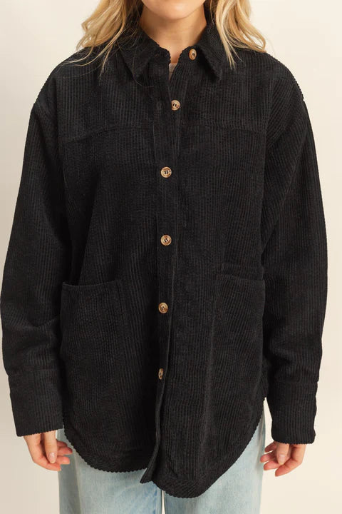 Classy corded shacket