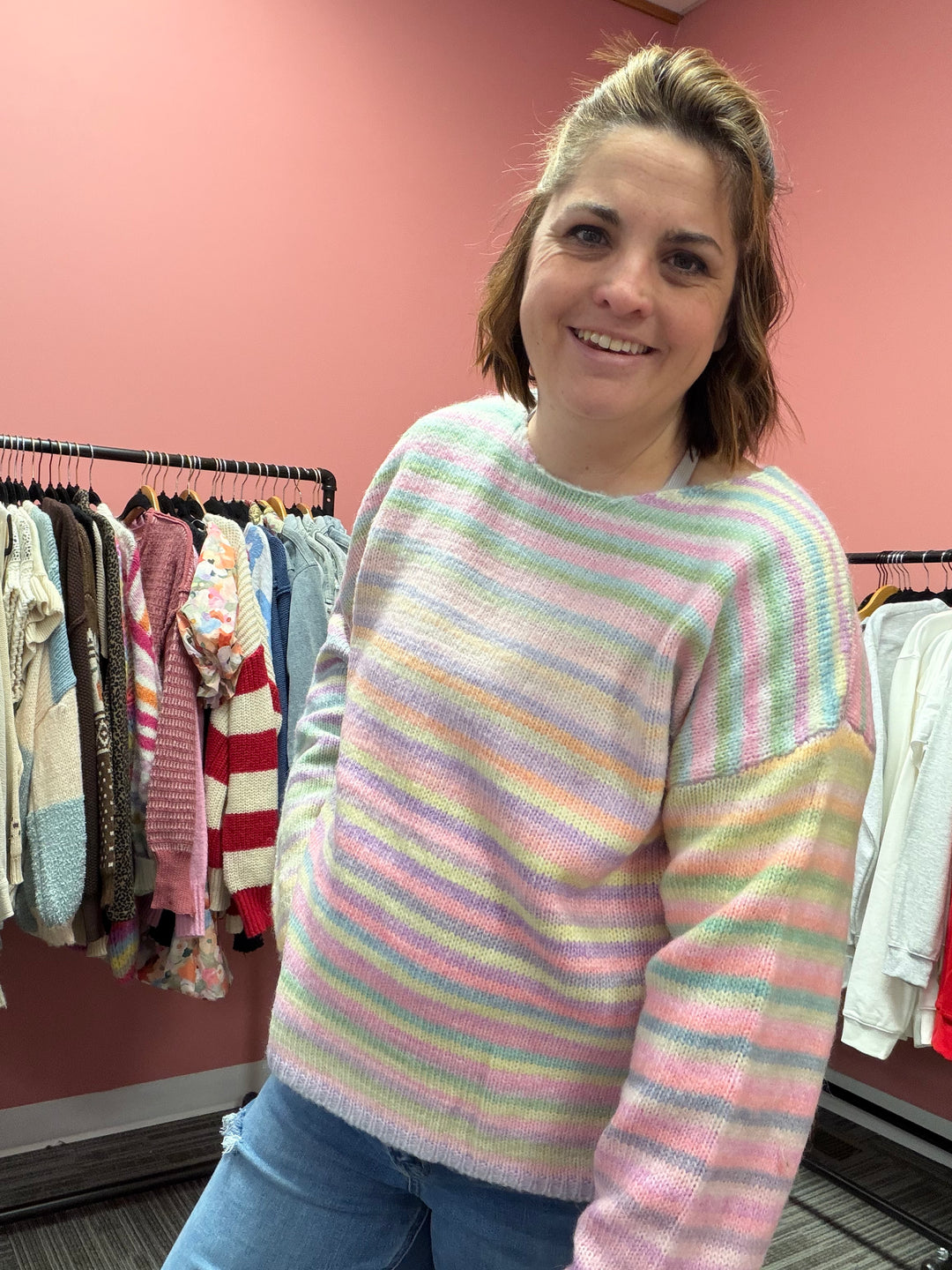 Laffy Taffy rainbow sweater