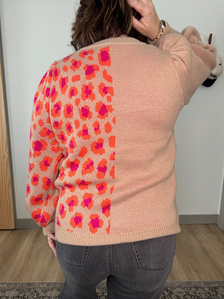 Leopard puff sweater