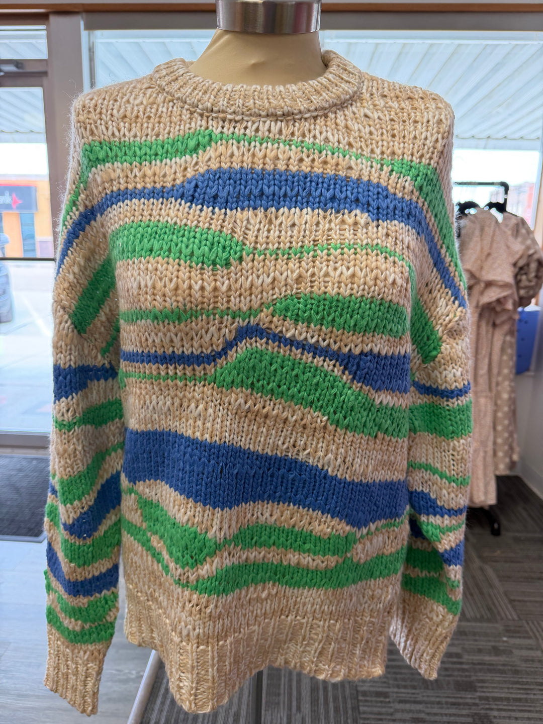 Blue wave sweater