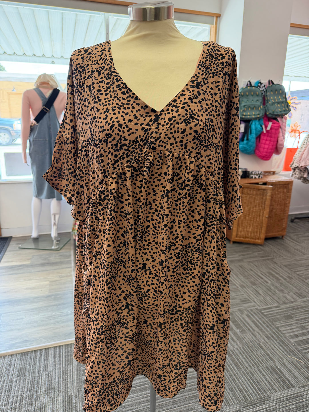 Leopard baby doll dress