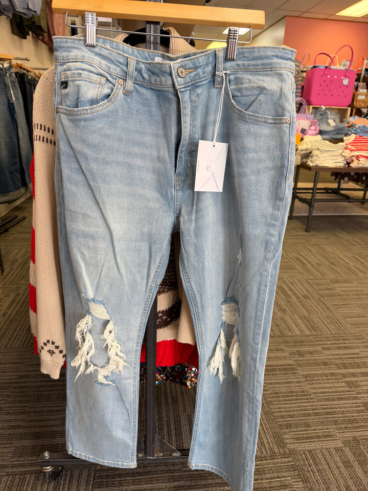 Kancan high rise slim straight distressed